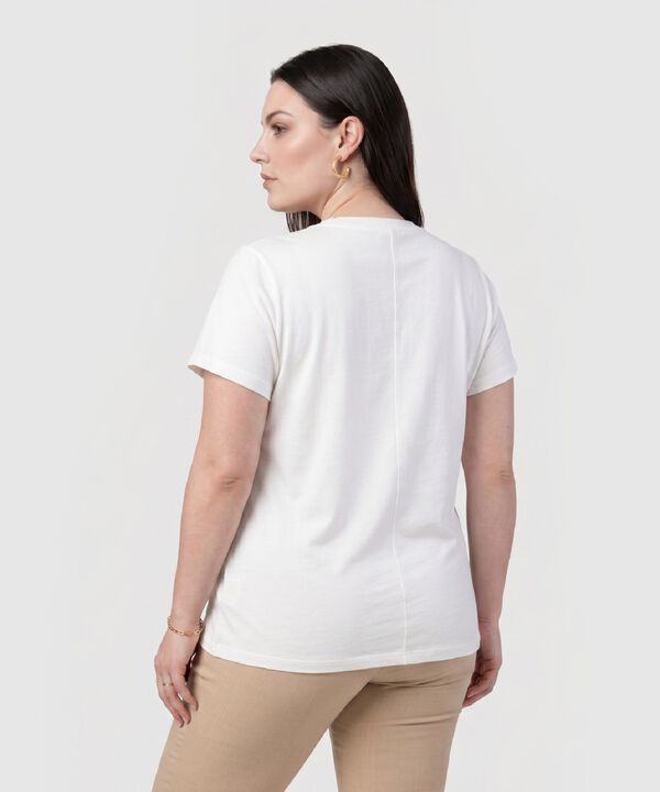 Camiseta Con Bordado Lateral Para Mujer Curvy