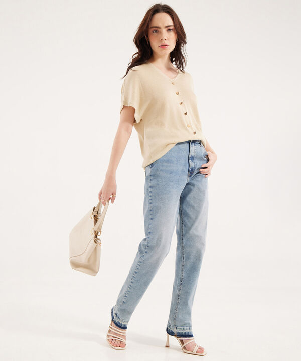 Blusa Tejida con Escote en V