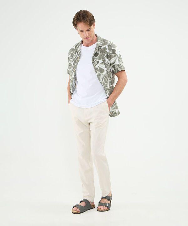 Camisa Manga Corta Estampada Cuello Resort image number null