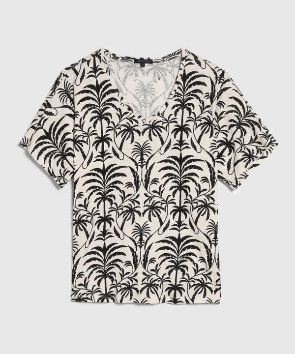 Camiseta Manga Corta Estampada Escote En V
