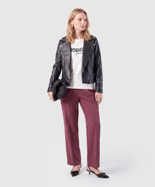 Pantal&oacute;n Unicolor De Pierna Recta Para Mujer