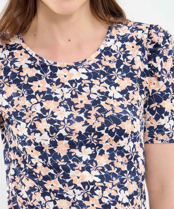 Camiseta con Ruche Estampado Floral image number null