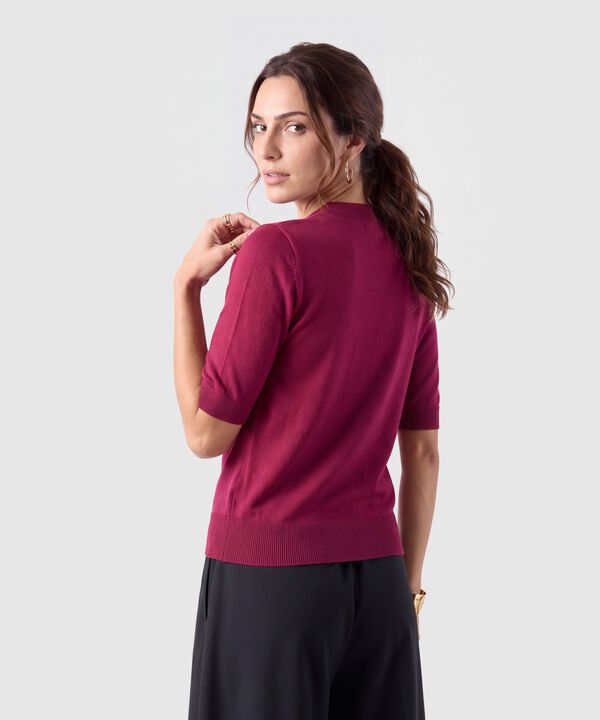 Camiseta Tejida Cuello Redondo Para Mujer