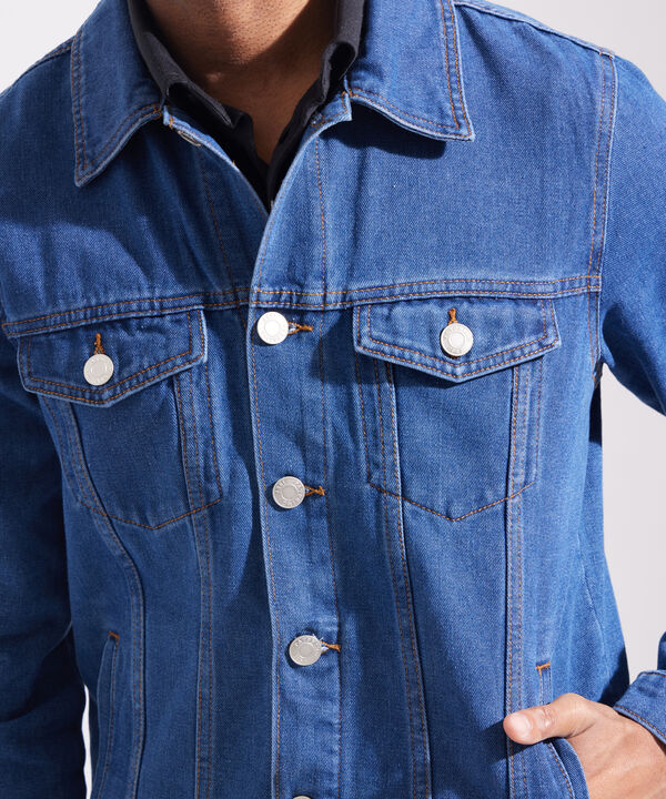 Chaqueta Trucker Azul Medio Oscuro image number null