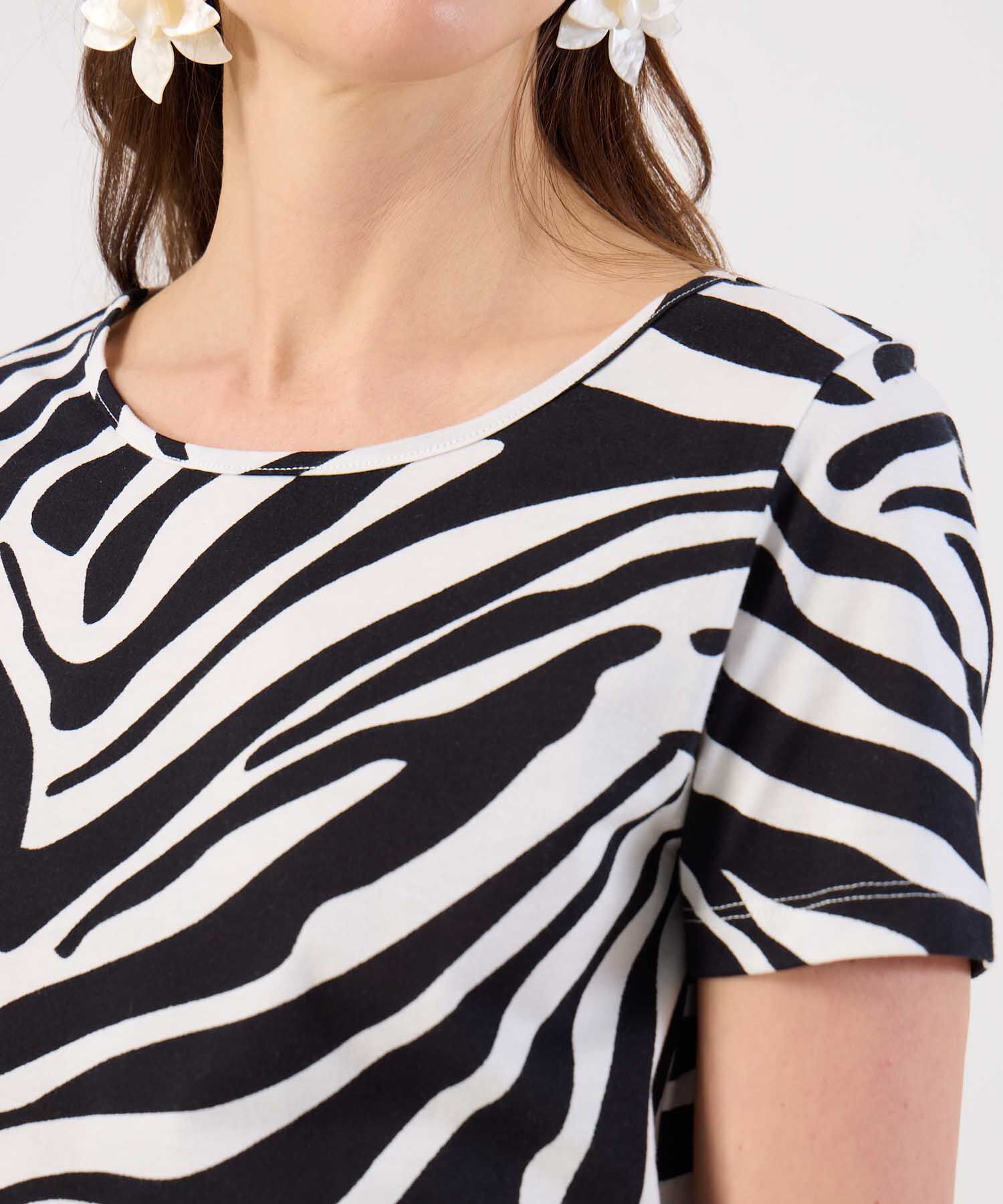 Camiseta Estampada de Corte Recto para Mujer