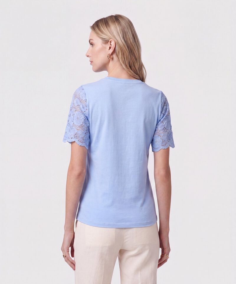 Camiseta Con Mangas De Encaje Para Mujer