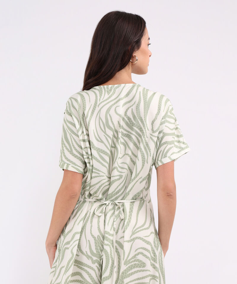 Vestido Corto Estampado Con Cinturón