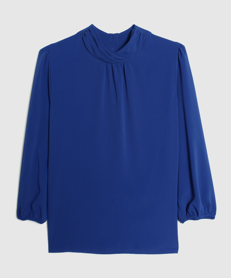 Blusa Cuello Alto Unicolor