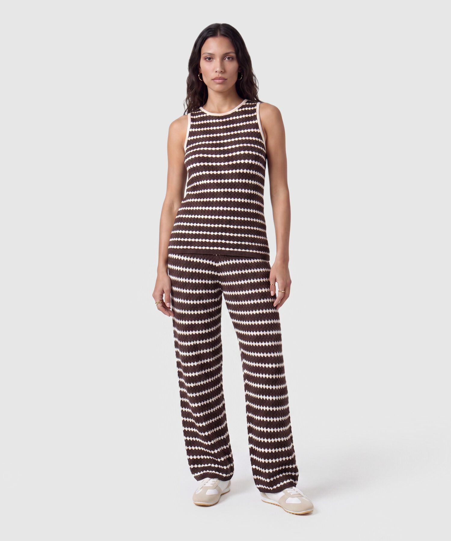 Pantal&oacute;n De Punto Acanalado Recto Para Mujer