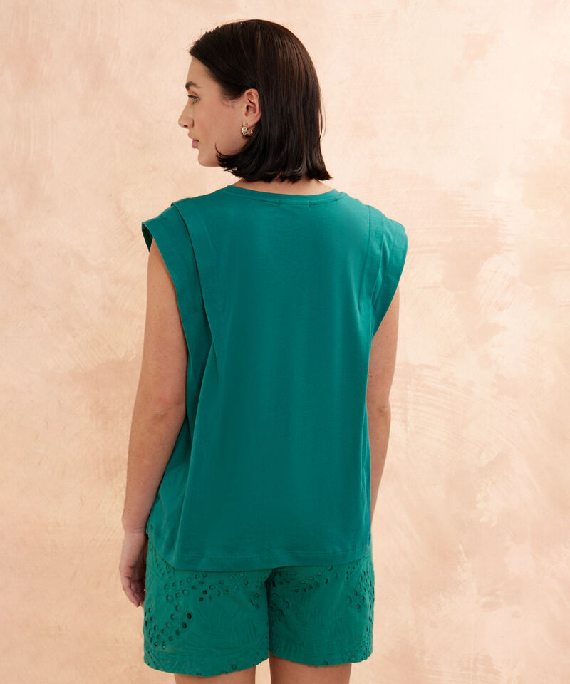 Camiseta Unicolor Con Alforzas