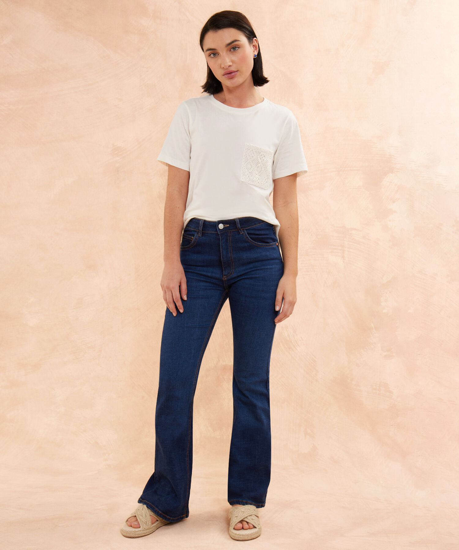 Jean Skinny Flare Tono Azul Oscuro Compa Online Patprimo