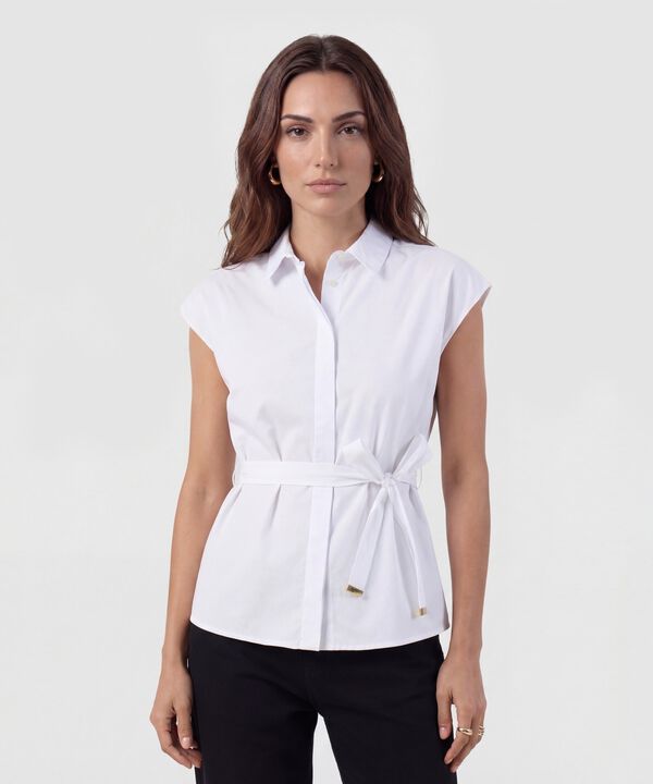 Camisa Minimalista Con Lazo Para Mujer image number null