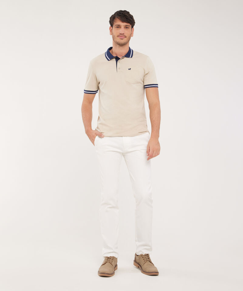 Polo Cuello Y Puños Tejidos, Jersey Unicolor, Regular ­Fit Con Bolsillo, Magia En El Caribe Linea Moda