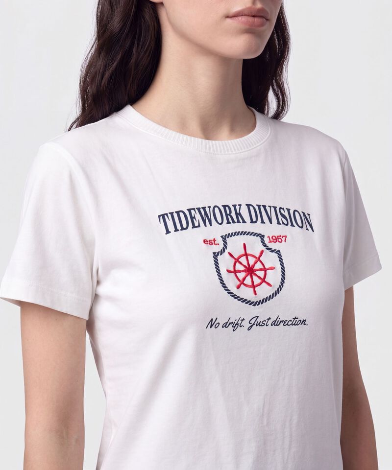 Camiseta Cuello Redondo Con Rib Para Mujer