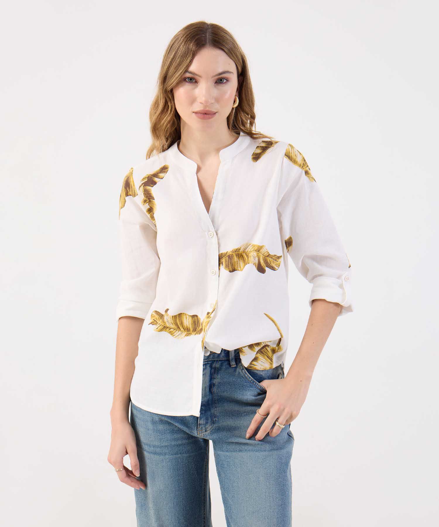 Blusa Para Mujer Estampada Cuello Nerú