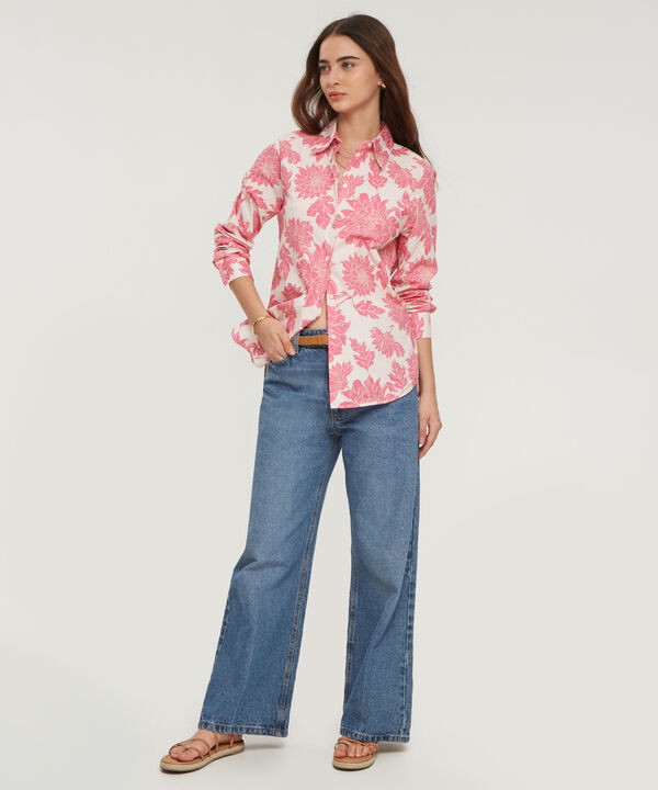 Camisa Estampada En Popelina Manga Larga image number null