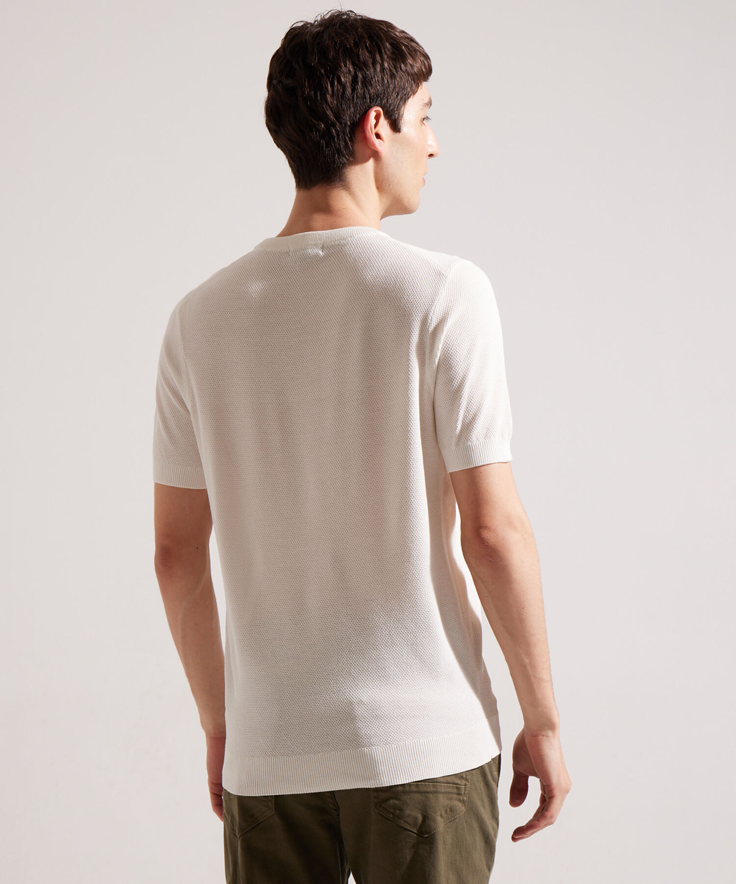 Camiseta Manga Corta Escote Redondo Tejida