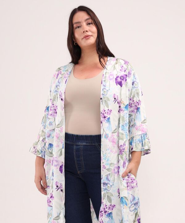 Chaqueta Estampada Tipo Kimono image number null