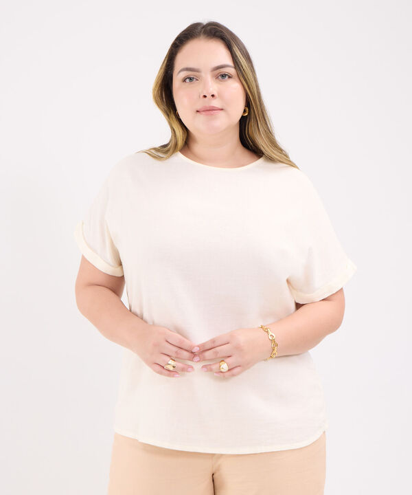 Blusa en Efecto Lino image number null