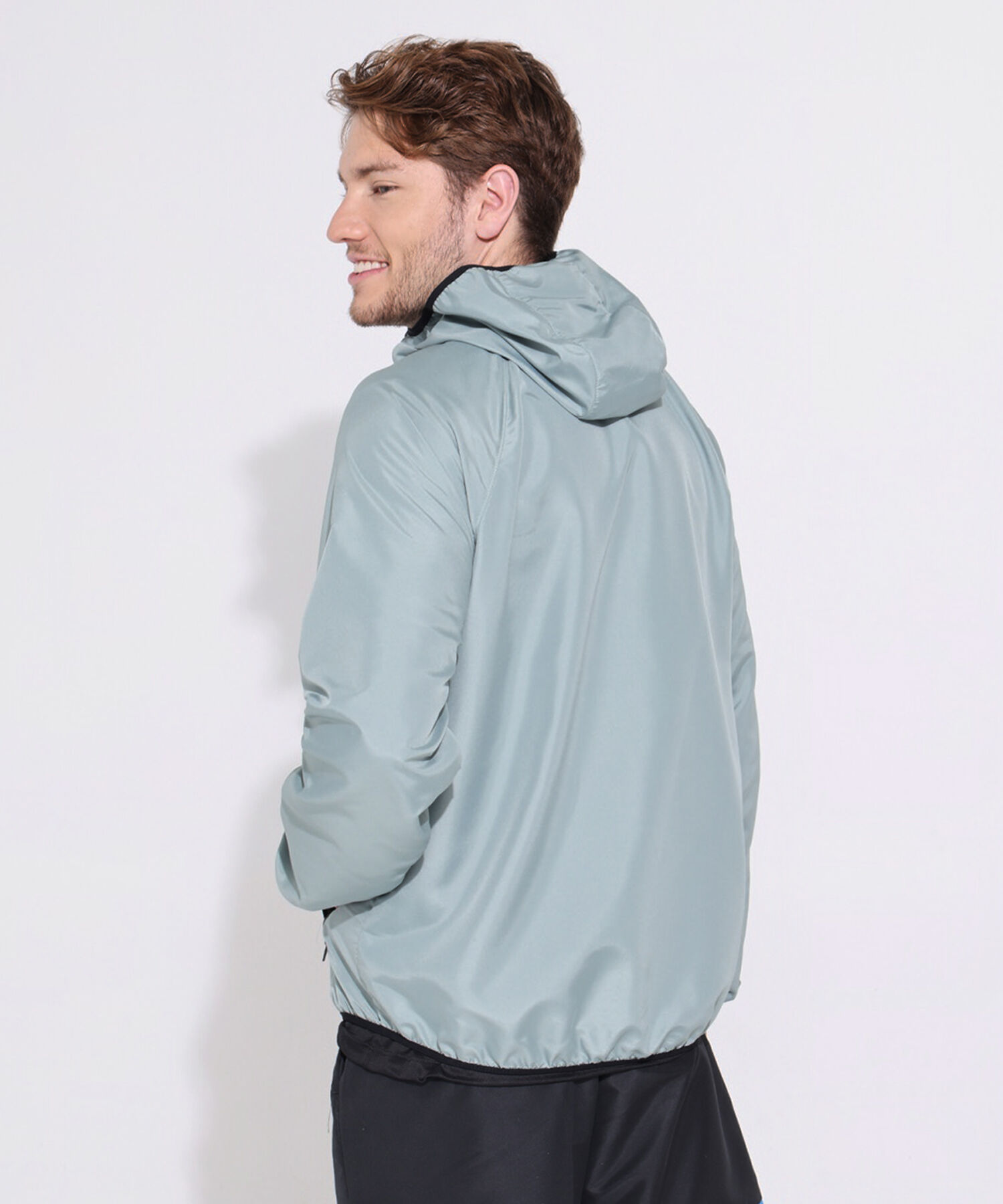 Chaqueta Deportiva Tejido Plano Unicolor, Manga Ranglan