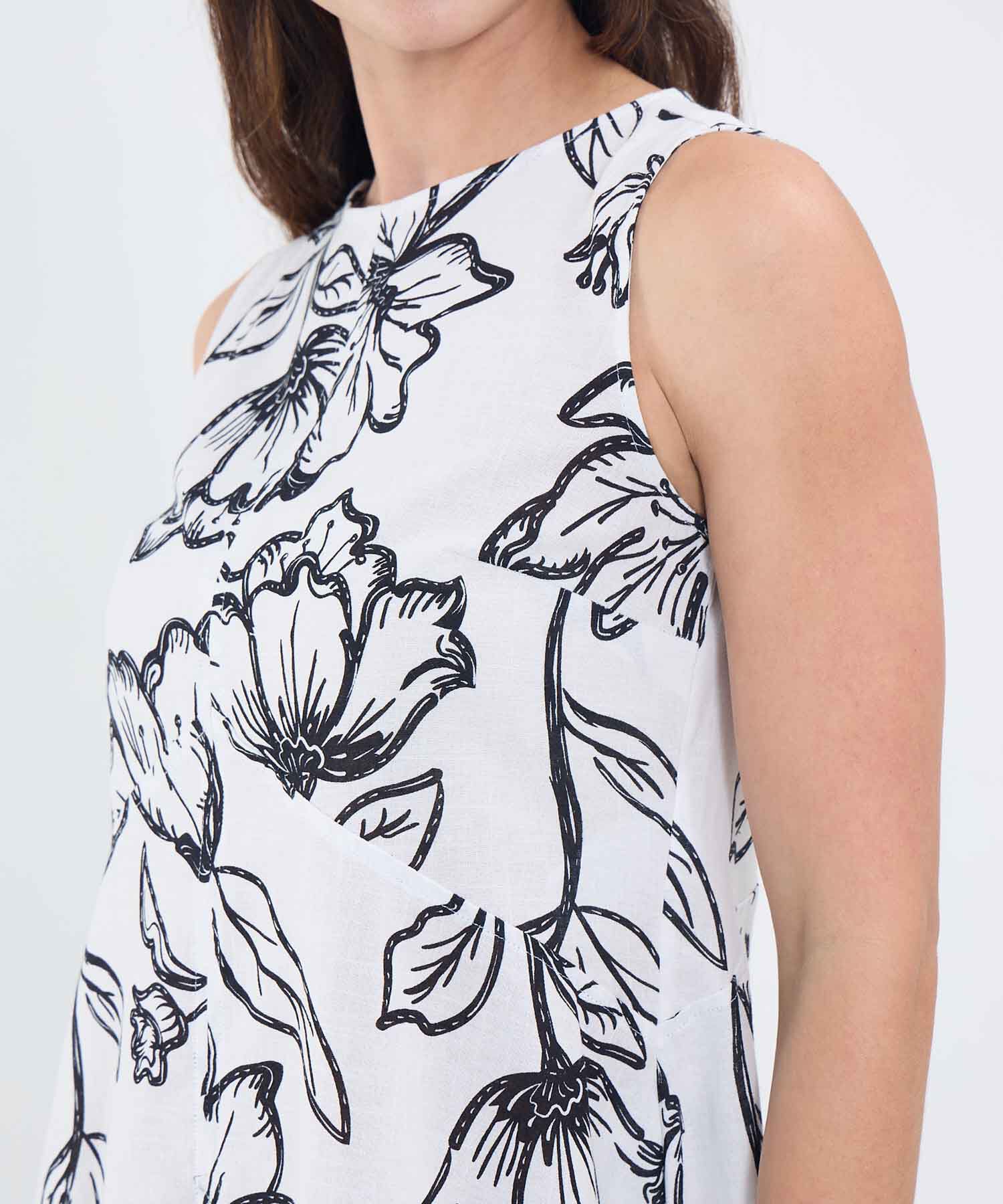Vestido Escote Redondo Estampado