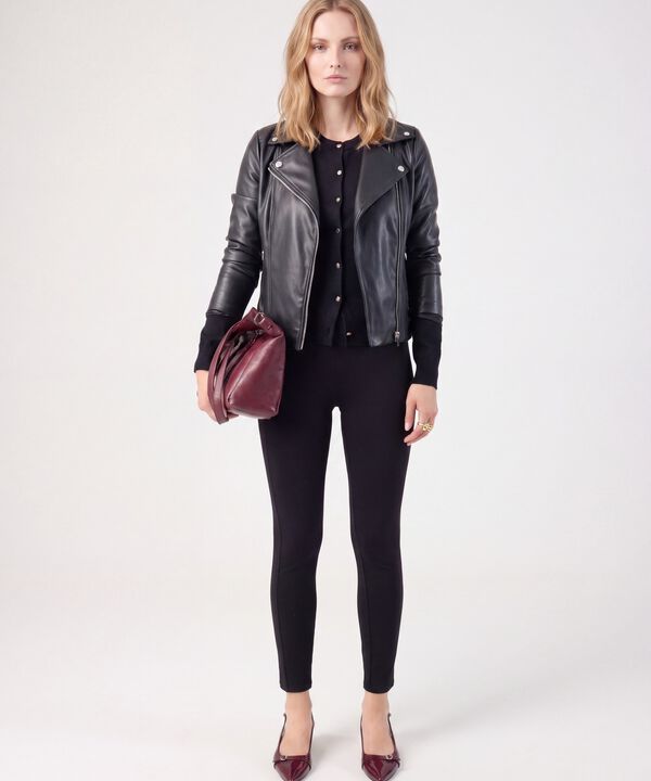 Leggings De Tiro Alto Con Pretina Ancha Mujer