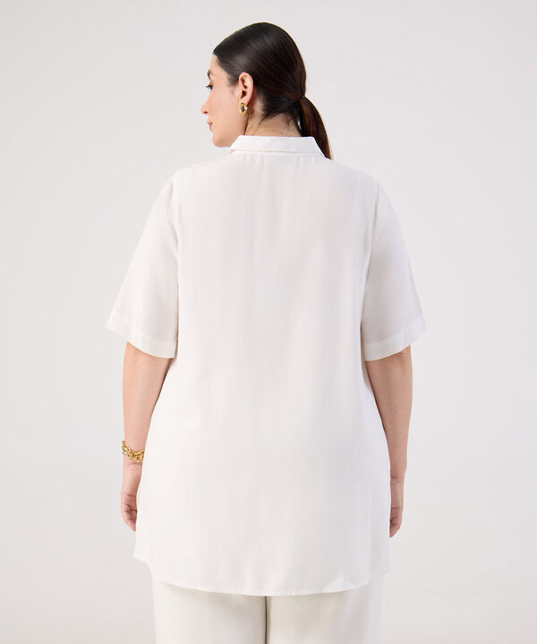 Blusa Manga Corta con Perilla para Mujer Curvy