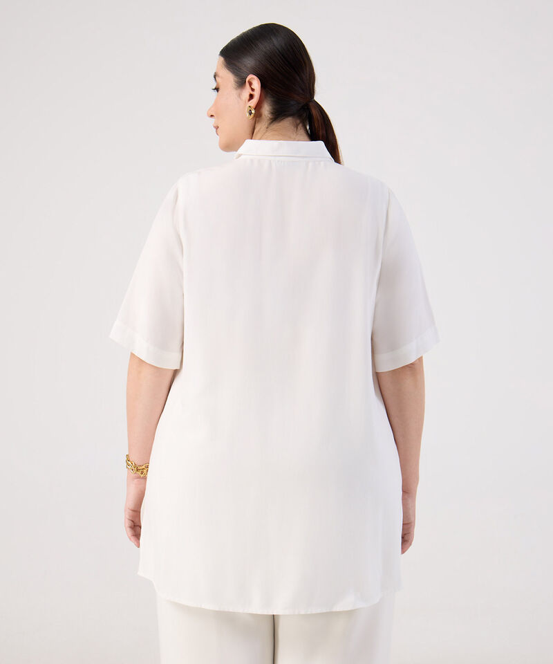 Blusa Manga Corta con Perilla para Mujer Curvy