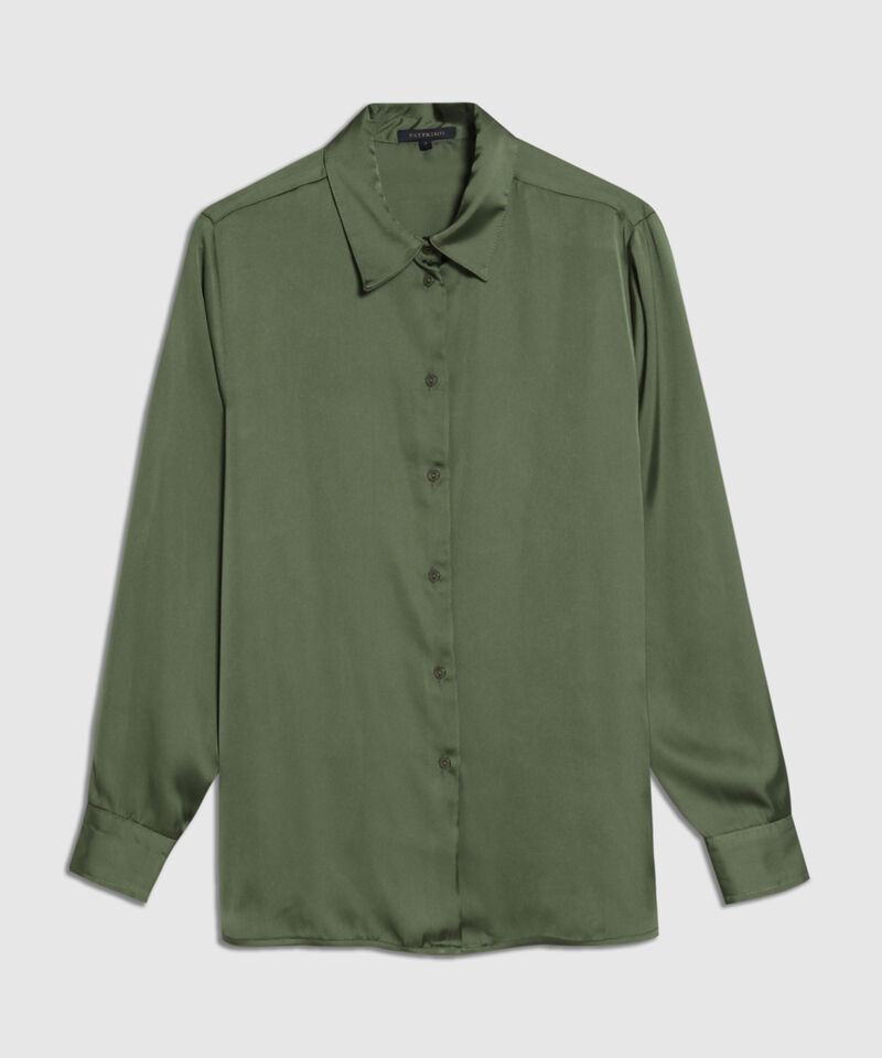 Camisa Manga Larga En Satín