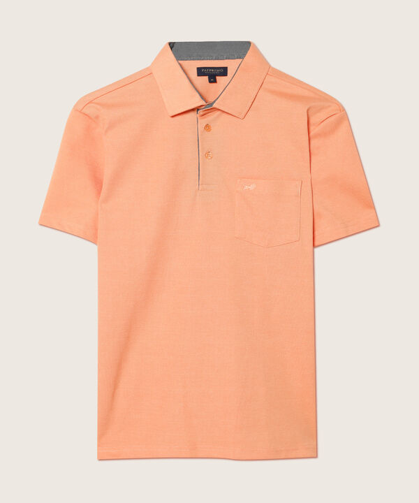 Polo Unicolor, Cuello Duro Con Bolsillo Y Silueta Regular Fit Naranja