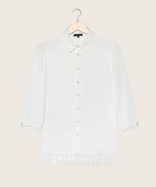 Camisa Manga 3/4  Unicolor Con Plisado En Espalda