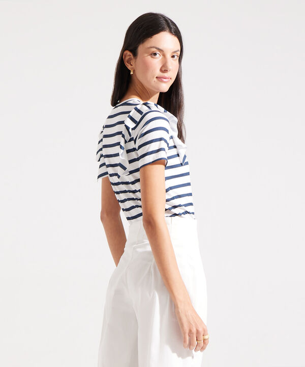 Camiseta a Rayas con Arandelas