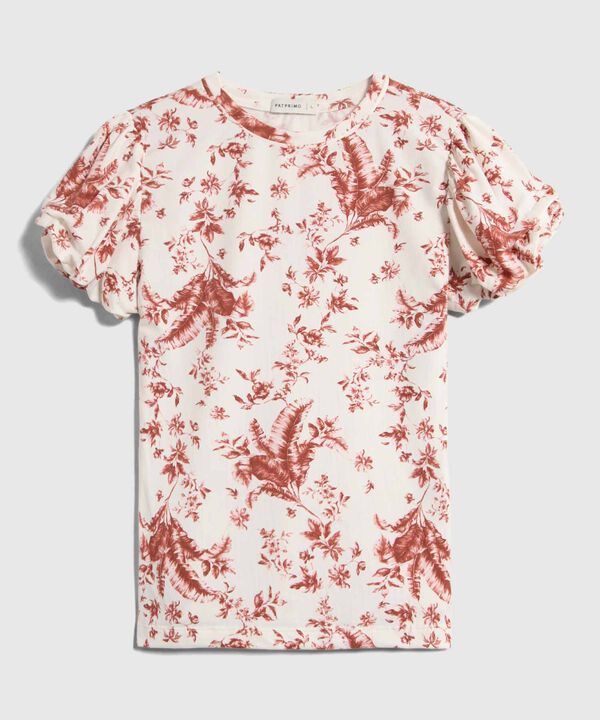 Camiseta Estampada Con Detalle En Mangas  image number null