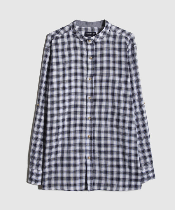 Camisa Manga Larga Cuello Mao Preteñido