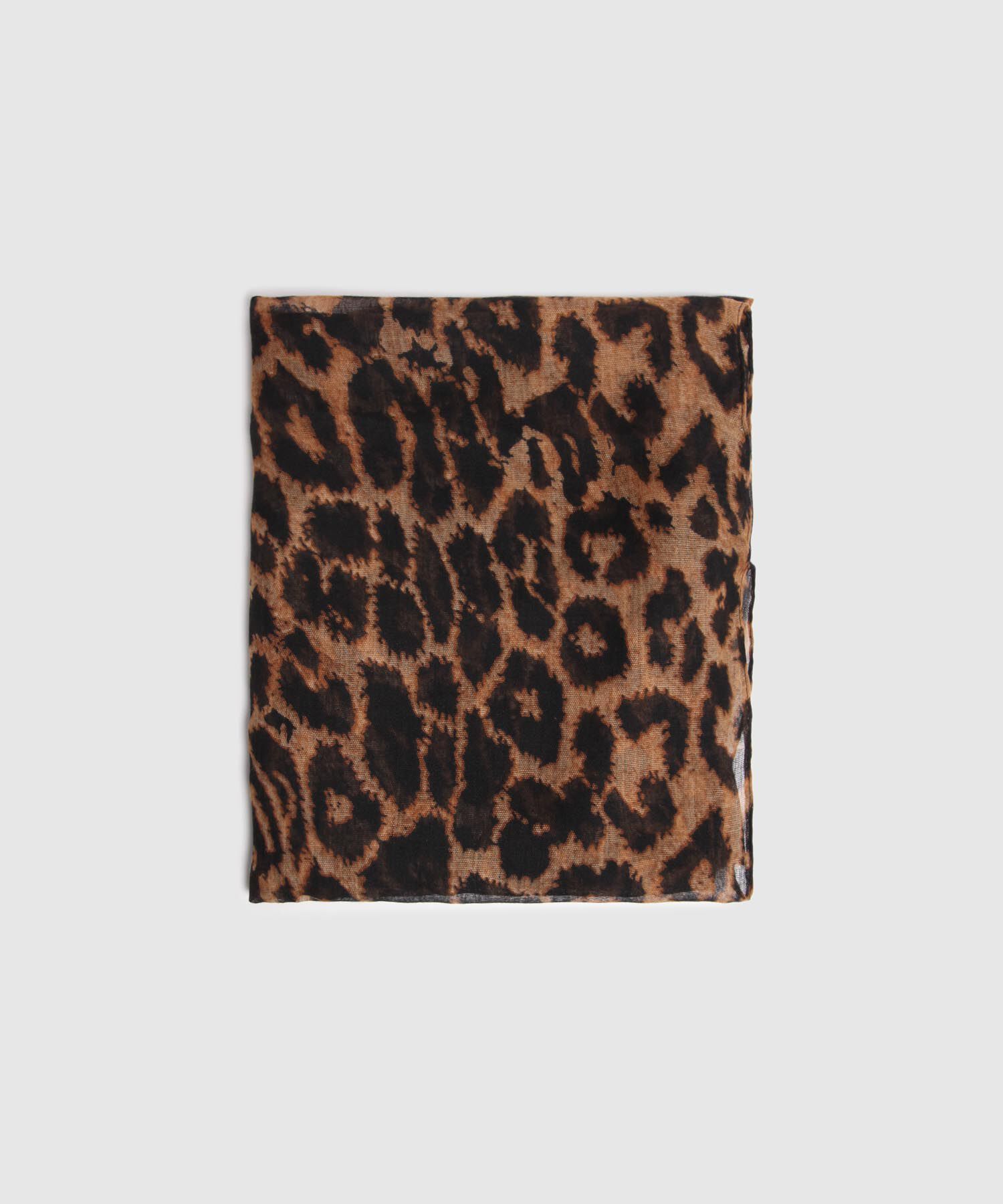 Pa&ntilde;uelo Ligero Estampado Leopardo Fino Para Mujer