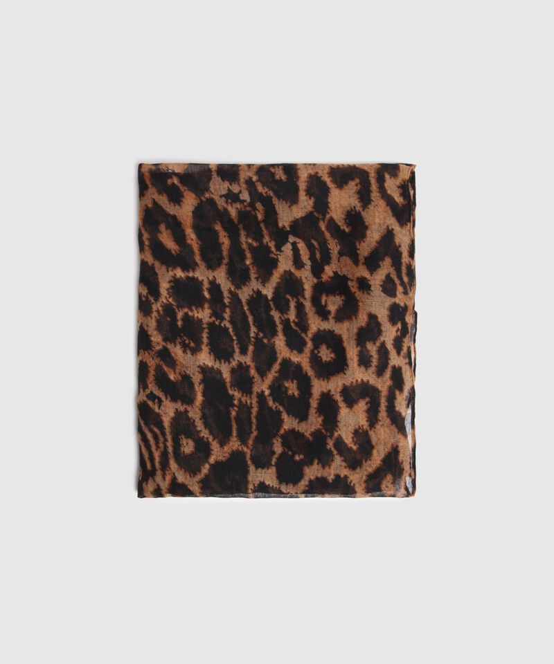 Pa&ntilde;uelo Ligero Estampado Leopardo Fino Para Mujer