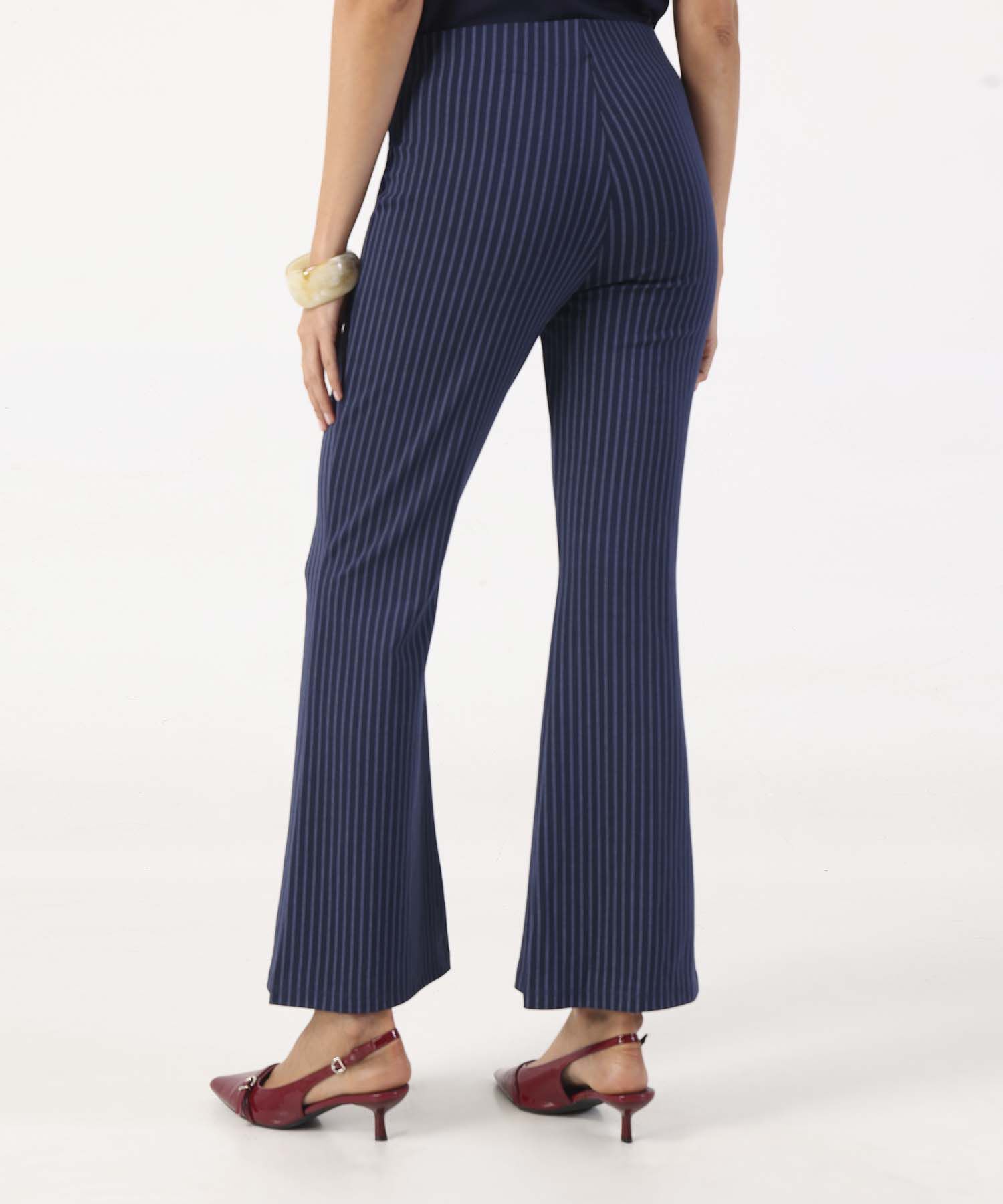 Leggings Para Mujer Campana Rayas Talle Alto