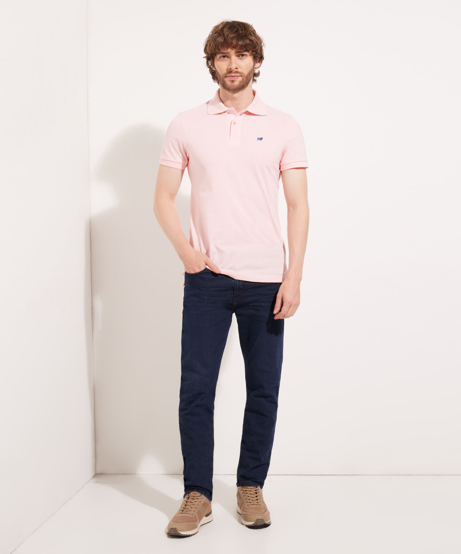Polo Tejido Unicolor Cuello Y Pu&ntilde;os Tejidos,Sin Bolsillo Con Hiladillo.