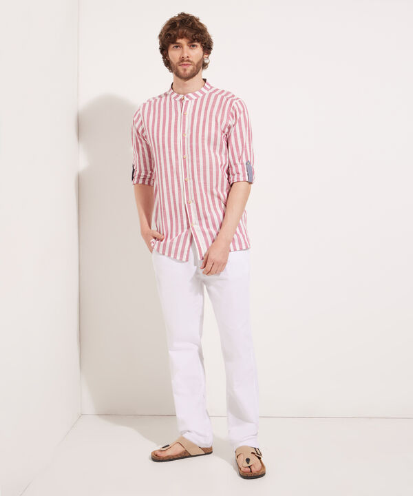 Camisa Manga Larga Cuello Mao Preteñido