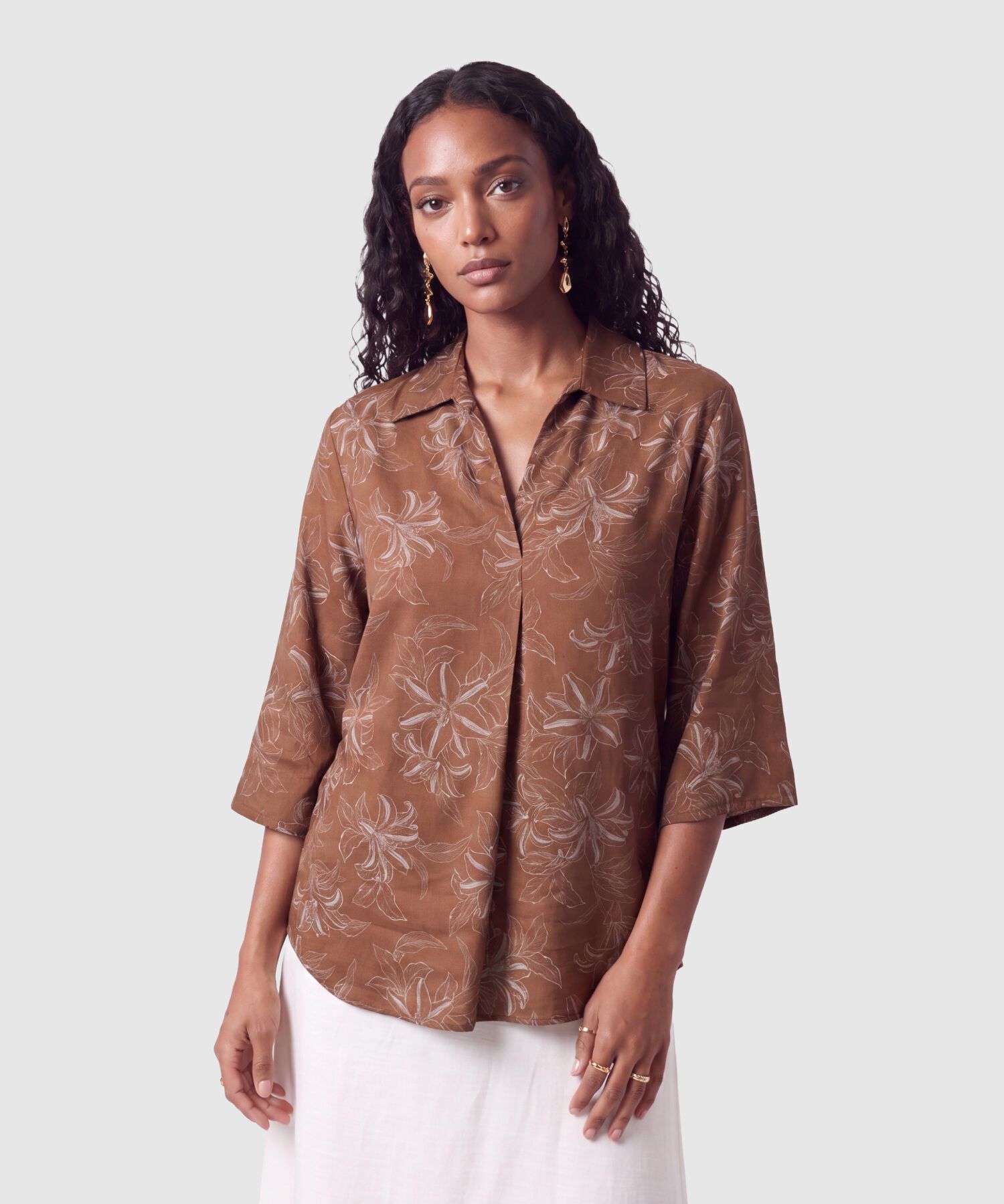 Blusa Manga Tres Cuartos Para Mujer