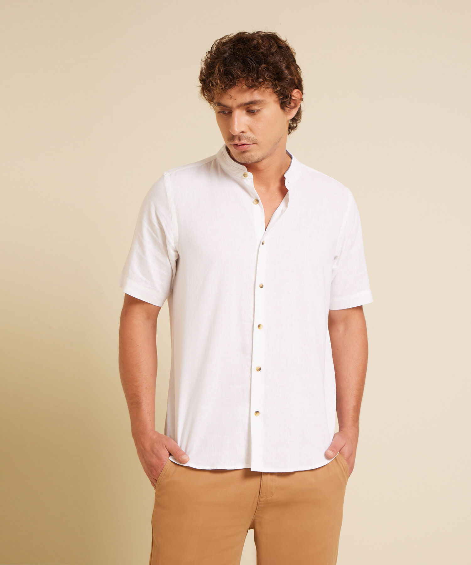 Camisa Manga Corta Cuello Neru