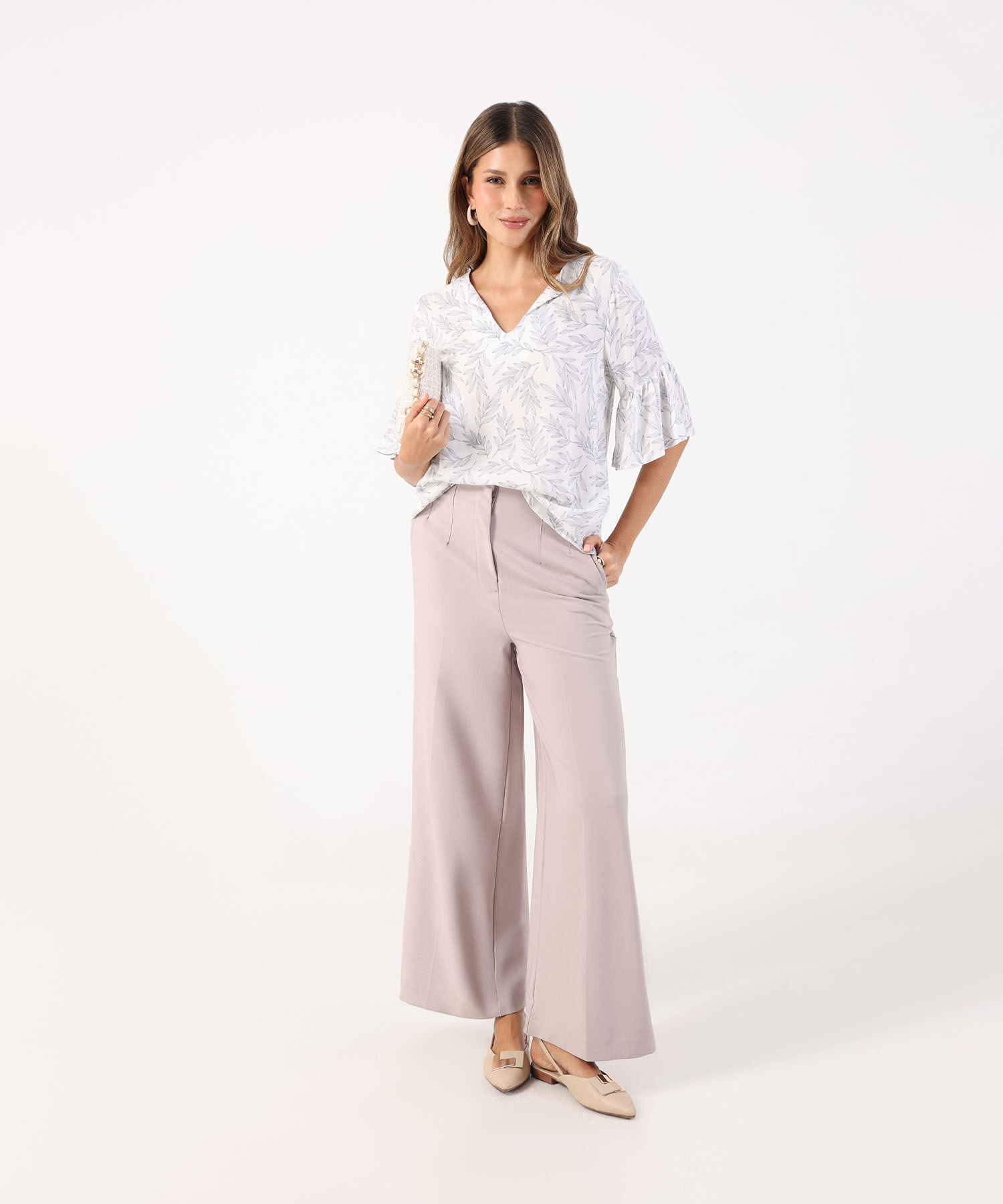 Blusa Estampado de Hojas