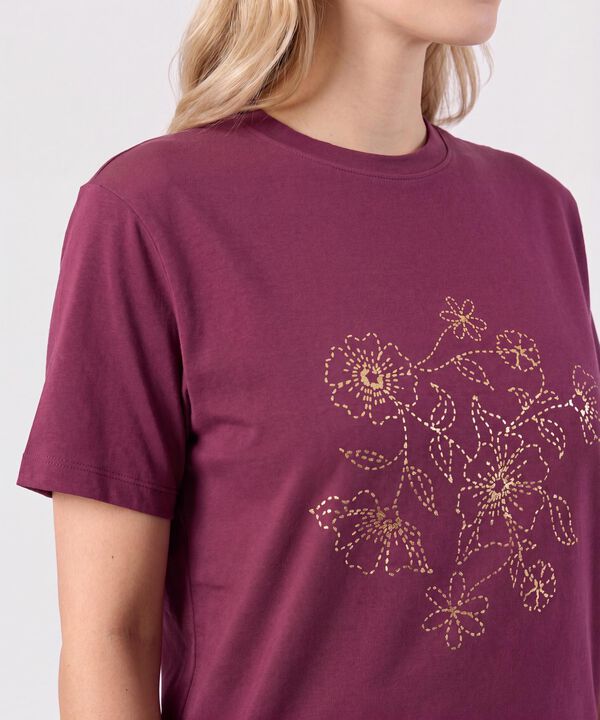 Camiseta Con Bordado De Brillos Para Mujer