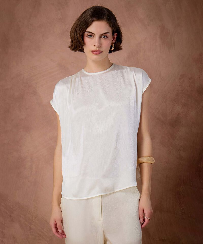 Blusa Texturizada Manga Corta 