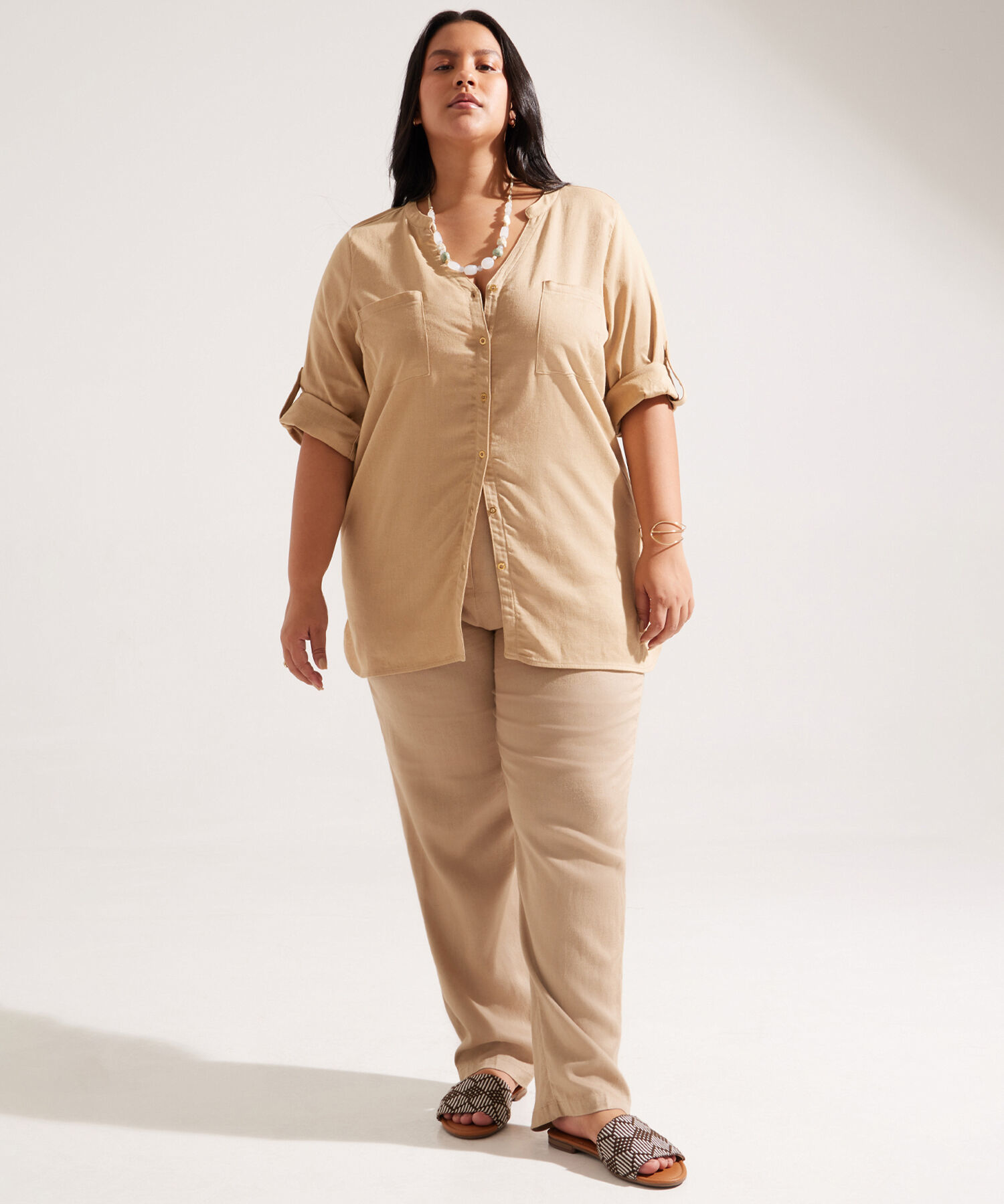 Blusa Manga &frac34; con Cuello Neru