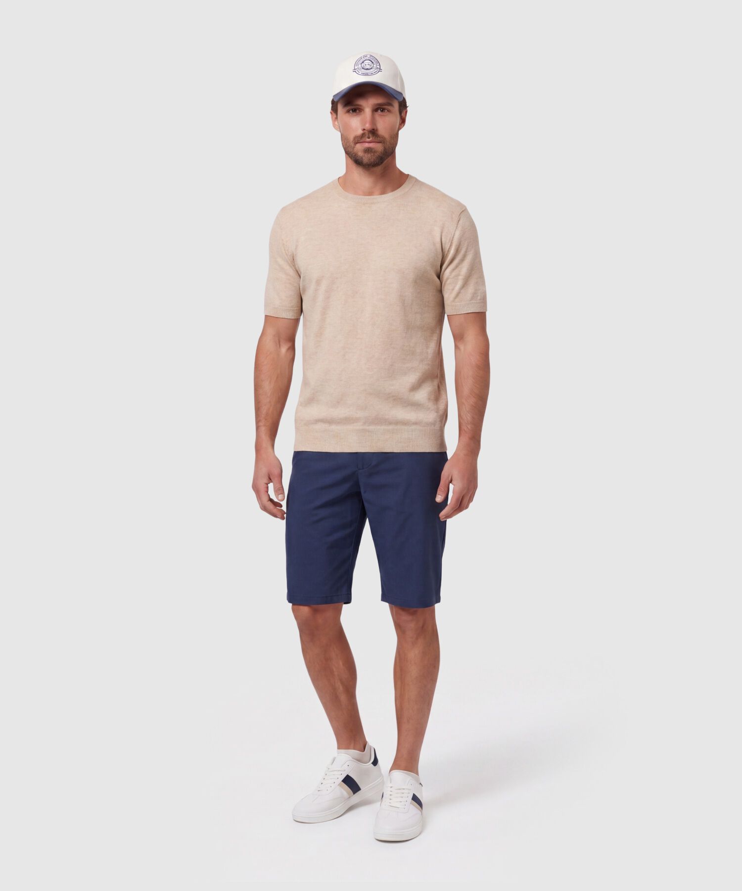 Camiseta Tejida Cuello Redondo Para Hombre