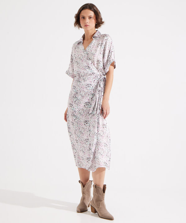 Vestido Estampado En Satín image number null