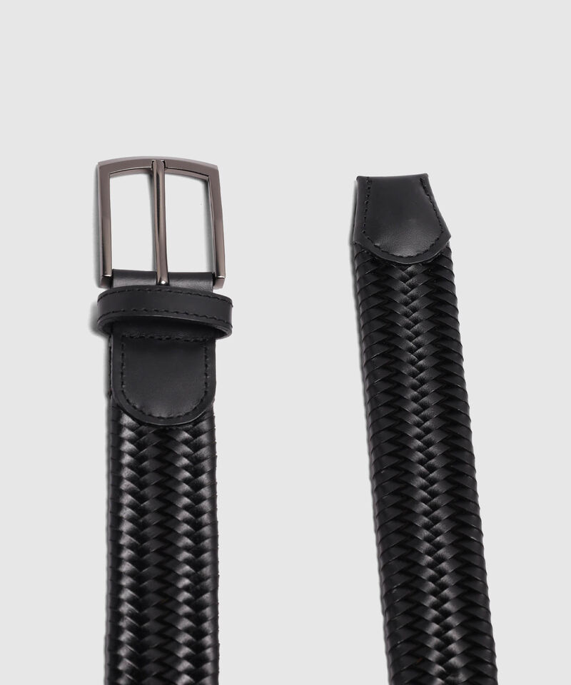 Cintur&oacute;n De Cuero Con Dise&ntilde;o Trenzado