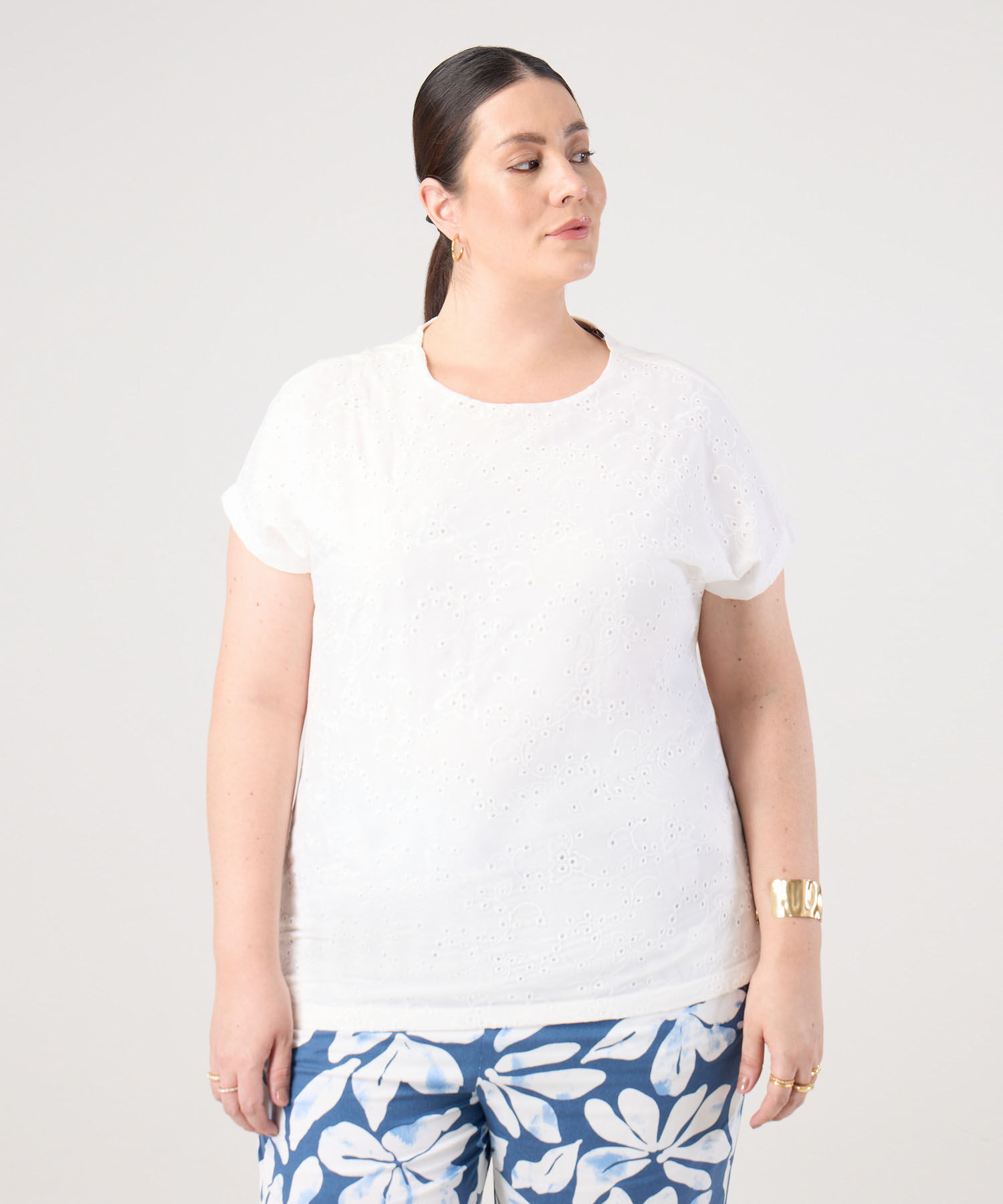 Camiseta Manga Corta Cuello Redondo Mujer Curvy