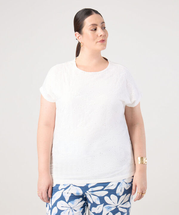 Camiseta Manga Corta Cuello Redondo Mujer Curvy image number null